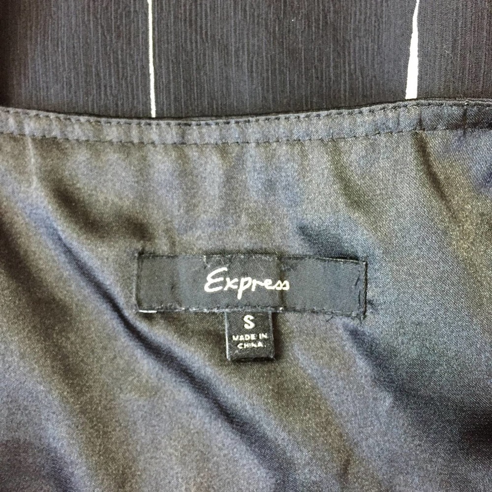 Express Black Patterned Polyester/ Chiffon Dress - image 2